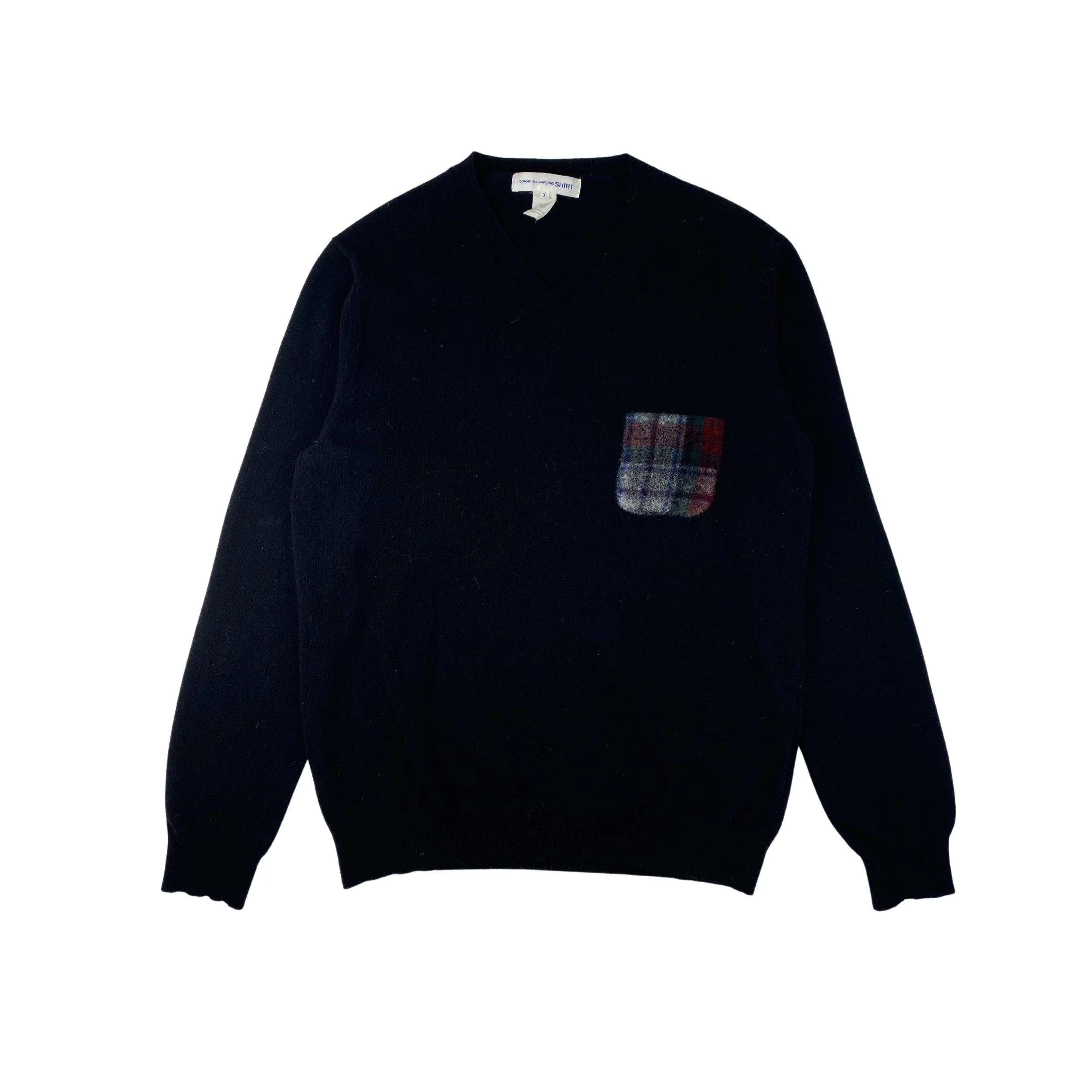 トップス COMME DES GARCONS HOMME V-NECK SWEATER Rare!! Collectible!! 1989 Comme Des Garçons Homme V-neck
